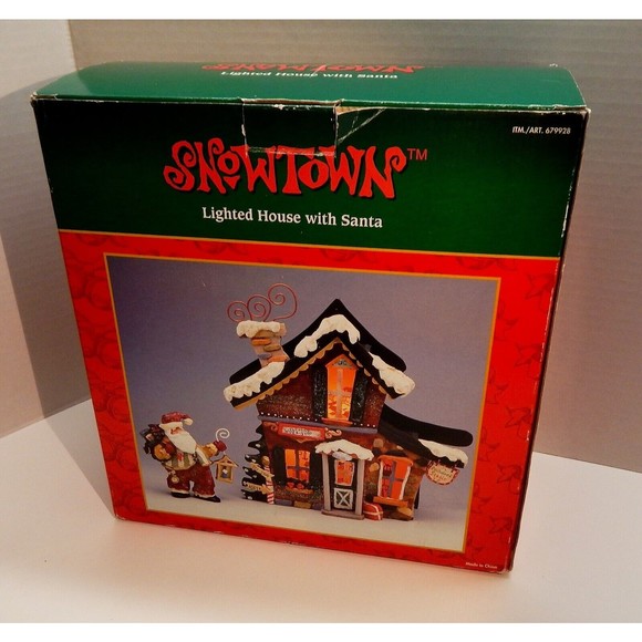 Kurt Adler Snowtown Village Claus & Co Workshop Lighted House With Santa Claus - Picture 13 of 13